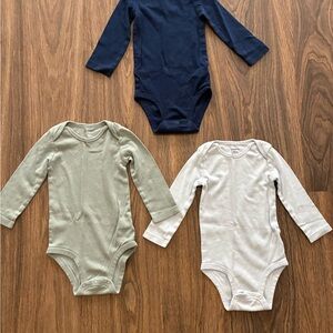 Boys 18-24 mo Carter's Long Sleeve Bodysuit Trio - Navy, Olive, White